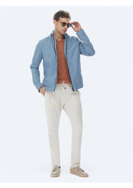 Mavi Regular Fit Gizli Kapüşon Casual Dokuma Mont