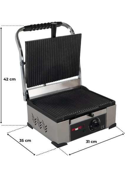 Ev Tipi 8 Dilim Demir Döküm Tost Makinesi, 1550W, 30X23 Cm, Gri fırsatları