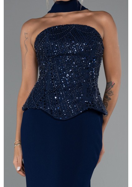 Pullu Straplez Peplum Kesim Uzun Abiye Elbise ABU5320 modelleri