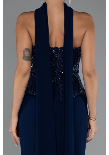 Pullu Straplez Peplum Kesim Uzun Abiye Elbise ABU5320 fırsatları