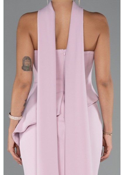 Taşlı Straplez Yaka Peplum Kesim Uzun Abiye ABU5329 fırsatları