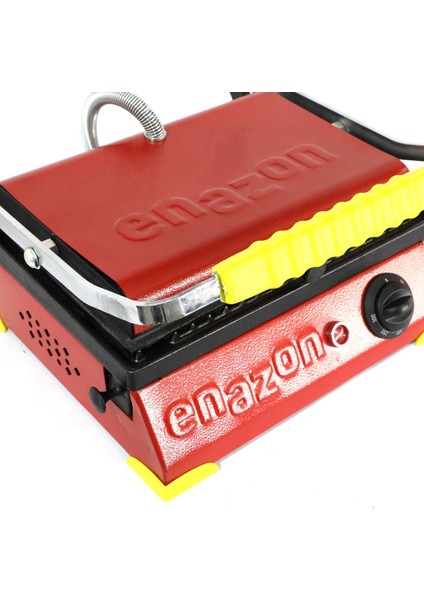 8 Dilim Demir Döküm Tost Makinesi, Kırmızı-Sarı, Endüstriyel Kalite