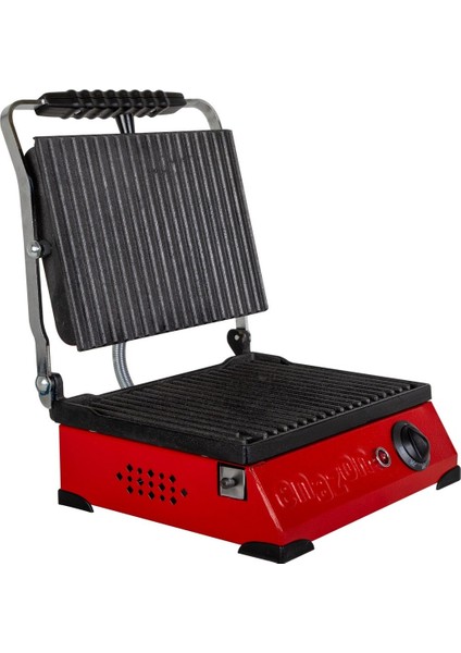 8 Dilim Demir Döküm Tost Makinesi, Kırmızı, Endüstriyel Kalite, 30X23 Ölçü