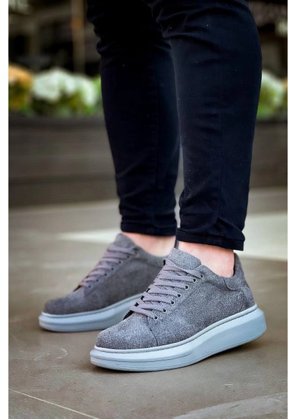ZRN-X500 Bağcıklı Casual Günlük Erkek Sneaker Gri Süet modelleri