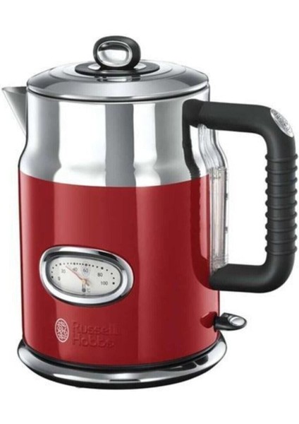 Kırmızı Retro Kuruluk Kapağı ile Şık Su Isıtıcı