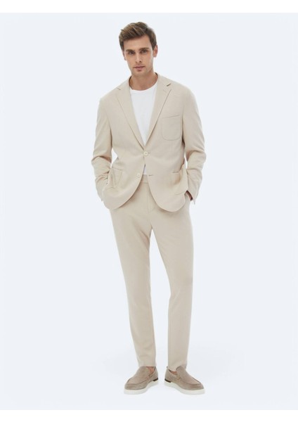 Vizon Düz Modern Fit Örme Takım Elbise