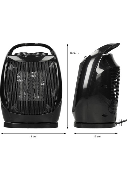 Seramik Fanlı Isıtıcı Siyah, Hızlı Isıtma ve Güçlü Performans modelleri