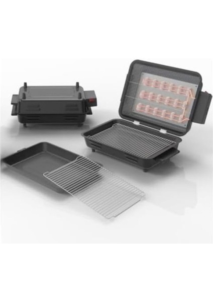 Elektrikli Izgara Çift Telli Emaye Gövde ve Tepsili Siyah fiyatları