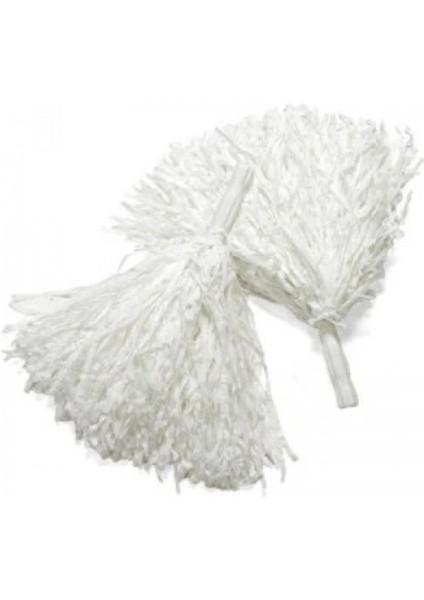 Beyaz Renk Gösteri Ponponu Çift