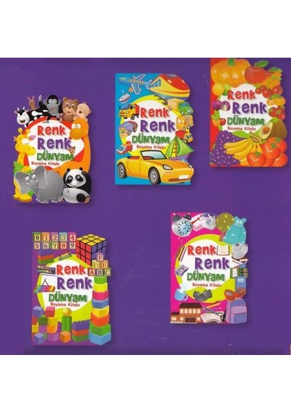 Renk Renk Dünyam Boyama Kitabı (5 Kitap)