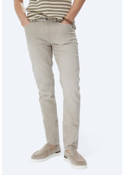 Haki Slim Fit Denim Pamuk Karışımlı Pantolon