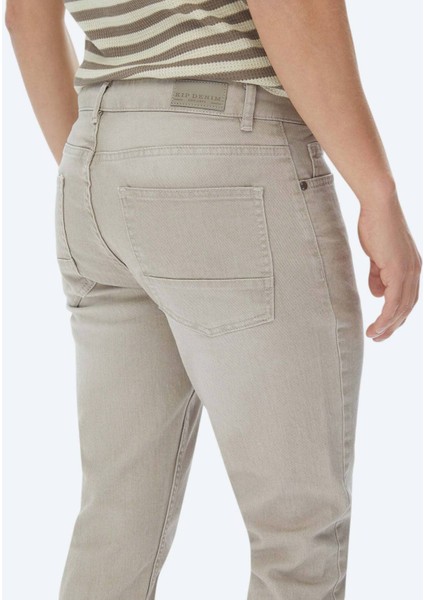 Haki Slim Fit Denim Pamuk Karışımlı Pantolon