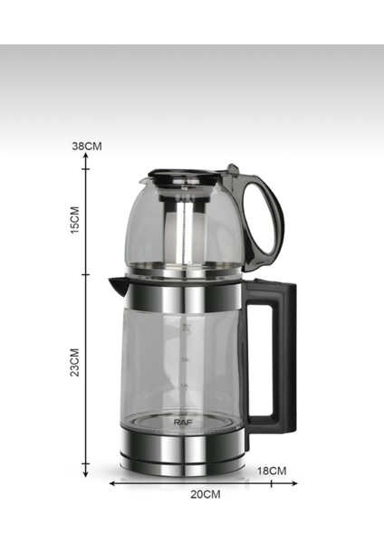 Cam Çaycı Kettle, 2l, Filtreli, Süzgeçli, Şık ve Kullanışlı Siyah Tasarım modelleri