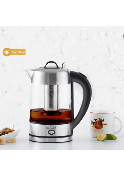 3’ü Bir Arada LED Işıklı Cam Kettle, Çay ve Su Isıtıcı, Paslanmaz Çelik, Geniş Hacim fırsatları