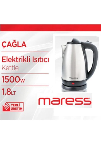 Gri Paslanmaz Çelik Elektrikli Su Isıtıcı, Pratik ve Şık Tasarım