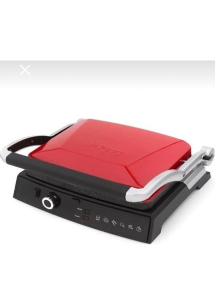 Kırmızı 2000W Granit Tost Makinesi ile Şık ve Pratik Kahvaltılar