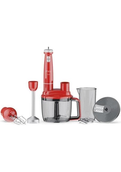 Kırmızı Blender Seti, Şık ve Kullanışlı Mutfak Gereci, Modern Tasarım.