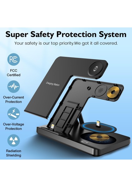 Wirelles Kablosuz Magsafe Sarj Destekli 3in1 Katlanabilir Çoklu Hızlı Sarj Standı fiyatları
