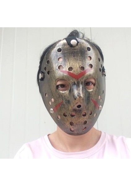 Bakır Renk Kırmızı Çizgili Tam Yüz Hannibal Maskesi fırsatları