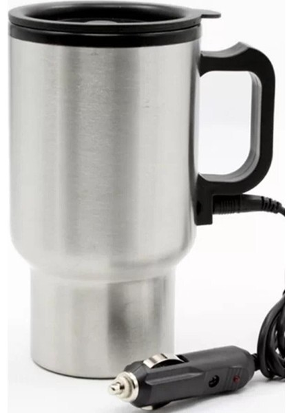 12V Araç Içi Su Isıtıcı ve Kahve Makinesi, Gri Kupa Tip Mug Termos