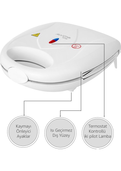 Beyaz Mini Tost Makinesi, Şık ve Pratik Ev Aleti, Renkli ve Kullanışlı modelleri