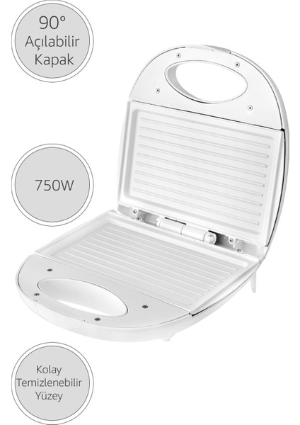 Beyaz Mini Tost Makinesi, Şık ve Pratik Ev Aleti, Renkli ve Kullanışlı fırsatları