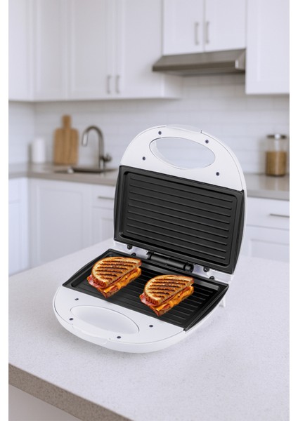 Beyaz Mini Tost Makinesi, Hızlı ve Pratik Tost Keyfi