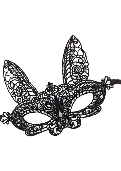 Siyah Renk Dantel Kesim Dantel Işlemeli Balo Parti Maskesi 7 No (4989) fırsatları