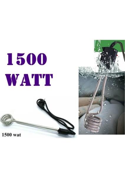 1500W Daldırma Su Isıtıcı, Pratik ve Kolay Kullanım, Kova Tipi Isıtıcı, Gri Renk fırsatları