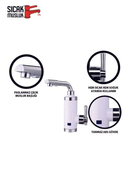 Beyaz Elektrikli Ani Su Isıtıcı, Pratik ve Hızlı Sıcak Su Sağlayıcı fırsatları