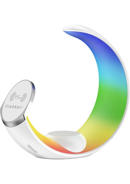 Rgb Gece Lambalı 15W Hızlı Sarj Destekli 4in1 Taşınılabilir Çoklu Sarj Stand Istasyonu