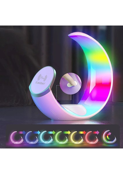 Rgb Gece Lambalı 15W Hızlı Sarj Destekli 4in1 Taşınılabilir Çoklu Sarj Stand Istasyonu fiyatları