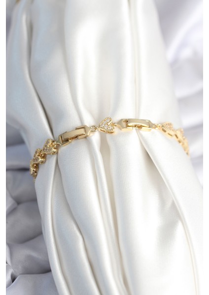 Pirinç Gold Renk Kalp Model Kadın Bileklik - Lisinya fiyatları