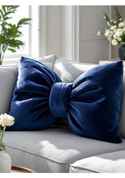 Fiyonk Görünümlü Xxl Yastık Dolgulu Peluş Kumaş Fiyonk Kurdele Hediye Yastık Kırlent Minder