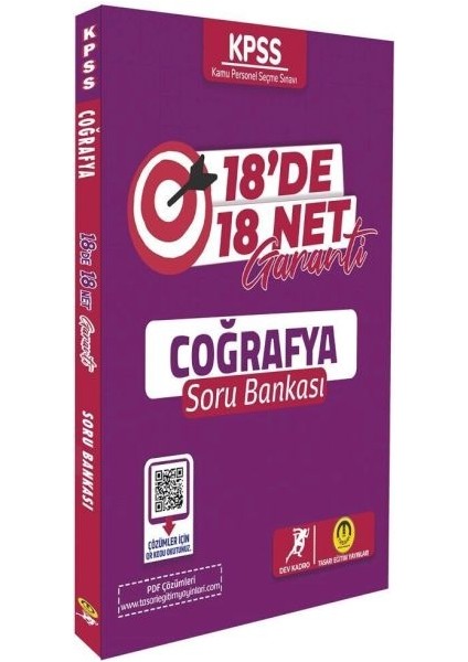 Tasarı Yayınları Kpss Coğrafya 18 De 18 Net Garanti Soru Bankası