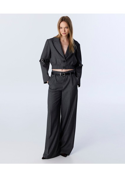 Suni Deri Kemerli Crop Blazer TW6250106019036 modelleri