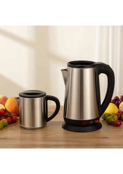 Metal Elektrikli Çay Seti, 1.8/0.8 Litre, Gri, 1650W fiyatları