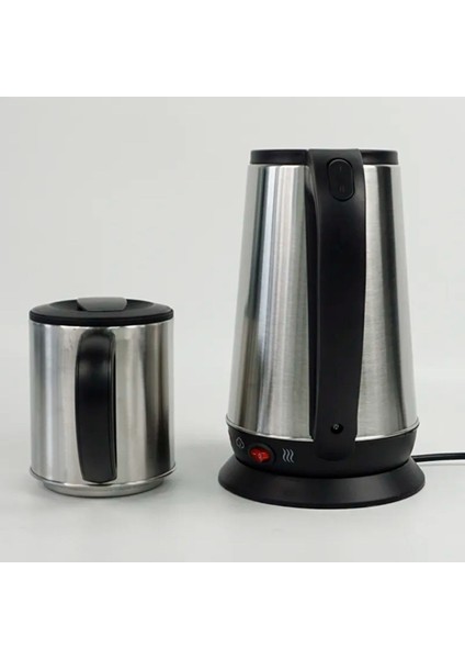 Metal Elektrikli Çay Seti, 1.8/0.8 Litre, Gri, 1650W indirimleri