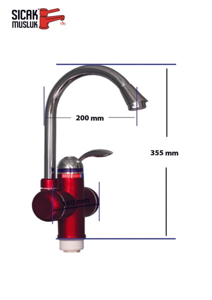 Kırmızı Elektrikli Ani Su Isıtıcı, Termal Şofben ve Musluk, Pratik ve Şık Tasarım modelleri