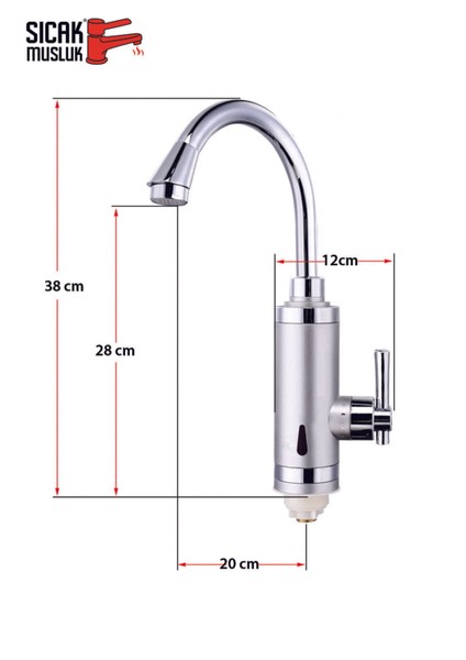 Gümüş Renkli Elektrikli Anlık Su Isıtıcı, Lavabo Monteli, Pratik ve Şık Tasarım modelleri