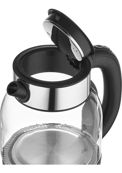 Cam ve Çelik Tabanlı Şık Su Isıtıcısı, Dayanıklı ve Modern Tasarım indirimleri