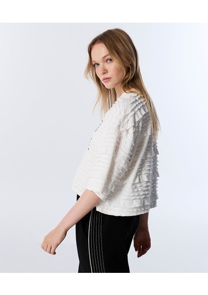 Slogan Baskılı Dokulu Tişört TW6250070117018 fiyatları