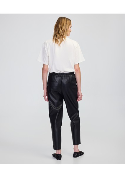 Deri Görünümlü Elastik Bel Pantolon IW6250003218001 modelleri
