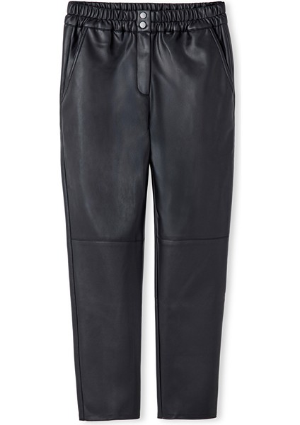Deri Görünümlü Elastik Bel Pantolon IW6250003218001 fırsatları