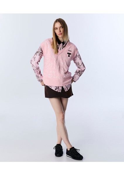 Slogan Nakışlı Patch'li Süveter TW6250050275033 fiyatları