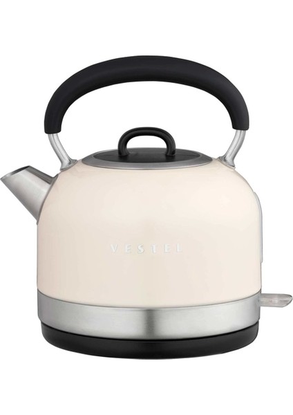 Şık Bej Retro Su Isıtıcı ile Sıcak ve Estetik Anlar Yaşayın