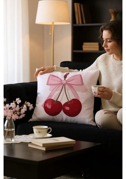 Dekoratif Çerçeveli Figürlü Dolgulu Yastık Hediye Pamuk Kırlent Minder 43X43 cm