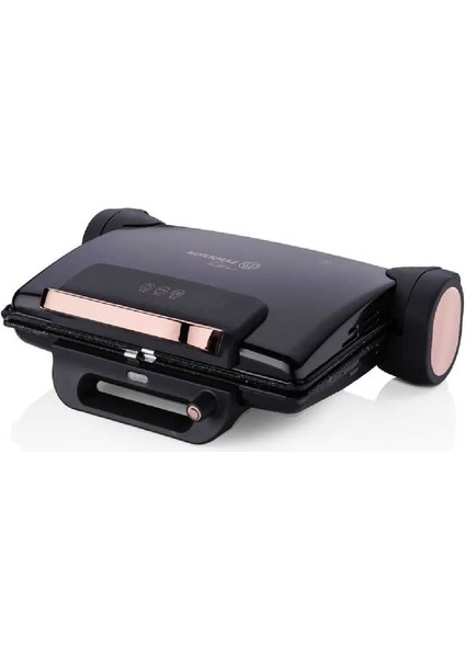 Şık Siyah-Roşegold Maxi Deluxe Tost Makinesi, Pratik ve Modern Tasarım