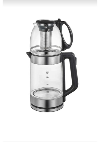 Ledli 1500W 2l Cam Su Isıtıcı ve Çay Demliği, Süzgeçli, Şık ve Pratik Tasarım fiyatları
