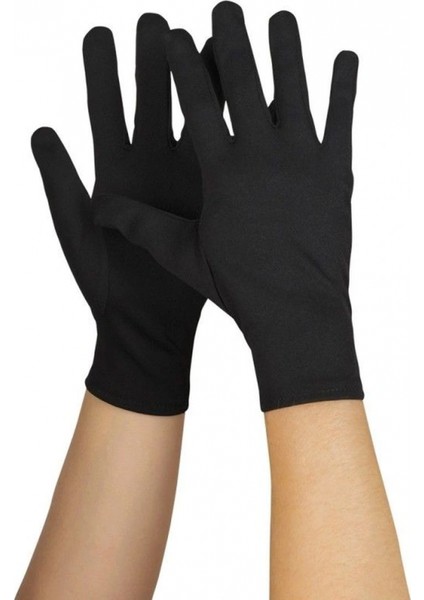 Siyah Renk Yetişkin Boy Likralı Gösteri Eldiveni